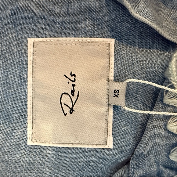 Rails Saya Button Up Tencel Shirt With Embroidered Details XS NWT - Picture 9 of 14